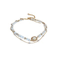 Gold Double Layer Pearl Crystal Butterfly Choker Style view 5