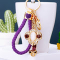 Jeweled Ruyi Scepter Keychains in Red, Yellow and Purple view 8