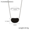 Tiger Eye Black Stone Oval Bean Pendant Necklaces Gold Steel view 10