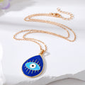 Gold and Silver Tone Enamel Evil Eye Pendant Necklaces view 2