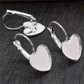 Heart Leverback Earring Bezel Trays in Four Finishes view 2