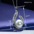 Silver Pearl Flame Pendant Heart Leaf and Swirl Studs view 2