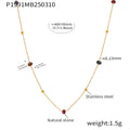 Delicate Gold Tone Necklace With Multicolor Stone or Zircon Stations view 6