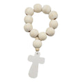 White Wooden Bead Loop Cross Pendant in Two Package Styles view 5