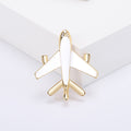 Airplane Enamel Brooch in Four Gold Silver Black or White Styles view 8
