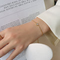 Slim Chain Bracelet Single Bezel Set Round Clear Stone view 7