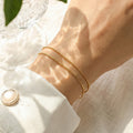 Double Layer Fine Chain Bracelets in Three Metal Finishes view 4