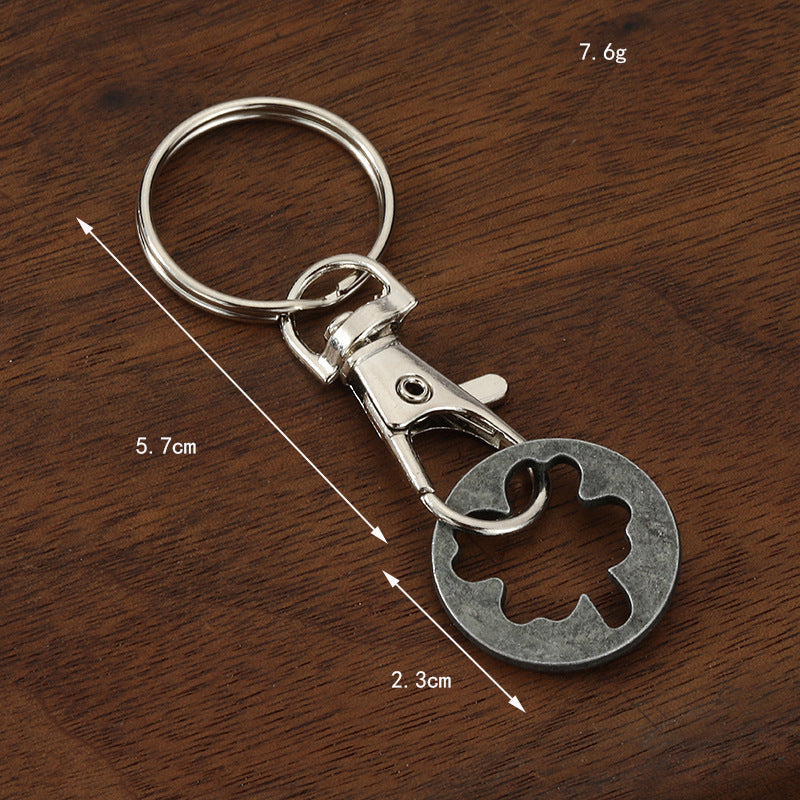 Cartoon Shopping Cart Coin Zinc Alloy Keychain Pendant Accessory