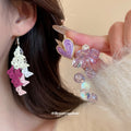Butterfly Flower Crystal Heart Earring Three Pair Set view 2