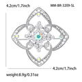 Four Petal Filigree Flower Brooch Pin in Two Metal Tones view 5