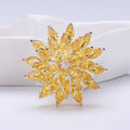 Layered Snowflake Brooch A Layered Pointed Crystal Flower Or Snowflake In A Gold-Tone view 8