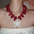 Acrylic Teardrop Bead Necklaces Starfish Shell Pendants view 4