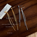 Silver Gold Snake Chain Tassel Drop Earrings Ball Stud view 1