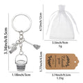 Silver Cleaning Bucket Broom Gloves Charm Keychain view 2