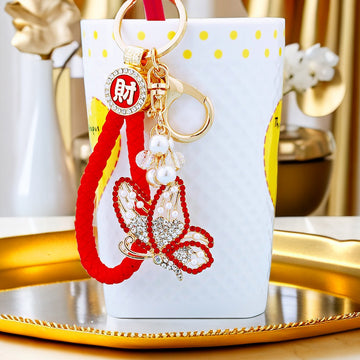 Gradient Butterfly Keychains with Fortune Loops and Loop Only Options