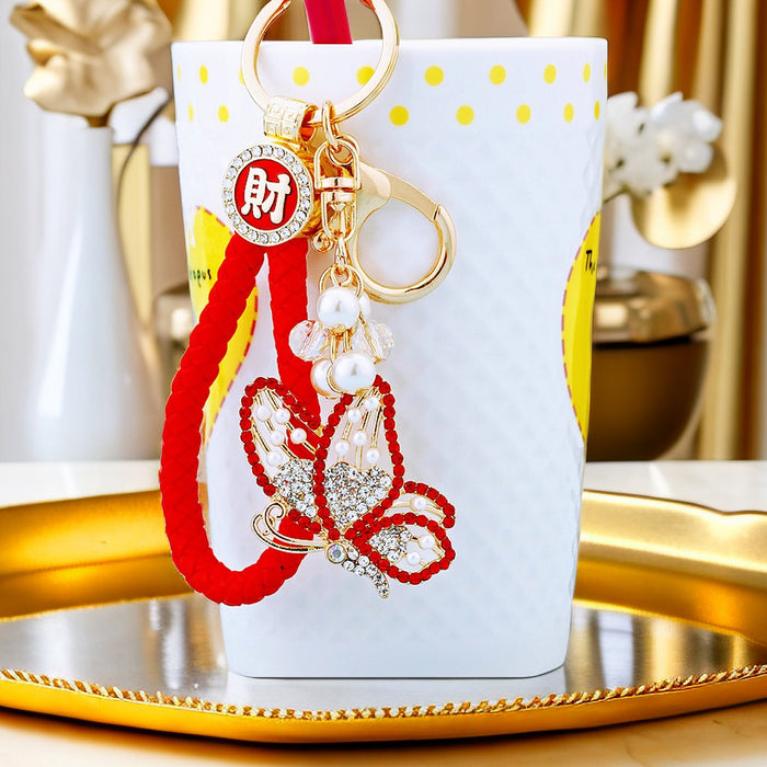 Gradient Butterfly Keychains with Fortune Loops and Loop Only Options