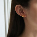Gold Tone Rocking Horse Necklace and Matching Stud Earrings view 4