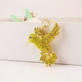 Rhinestone Hummingbird Keychain With Gold-Tone Split Ring And Clasp view 3