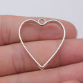 Open Heart Resin Frame Charms in 4 Finishes for Jewelry Making view 6