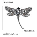Jeweled Dragonfly Brooch with Faceted Wings and Long Tail view 6