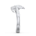 Silver Mermaid Tail Heart CZ Bypass Band Ring Alloy view 4