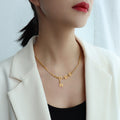 Gold Cuban Chain MORE Letter Charm Necklace Drop M Pendant view 2