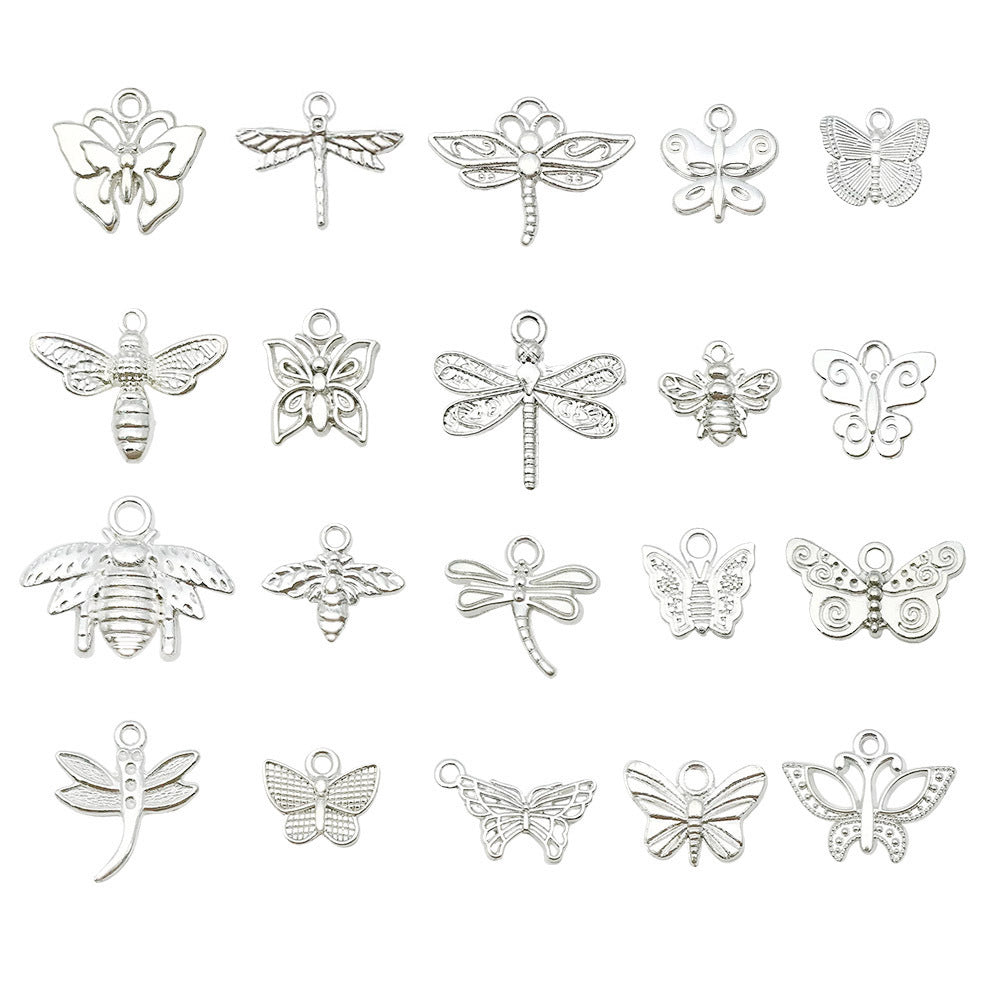 Zinc Alloy Insect Bee Butterfly Dragonfly charm pendants for DIY earrings necklaces bracelets