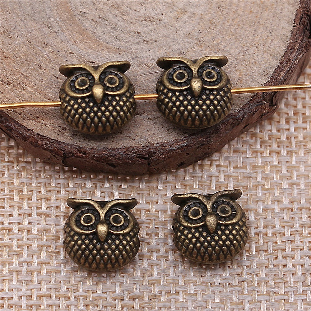 11x11x7mm 2.7g Multicolor Zinc Alloy Owl Loose Metal Cat Beads for DIY Bracelet Jewelry Making