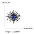 Sunburst Faceted Crystal Brooch Rhinestone Rays Purple Blue view 7