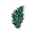 Crystal Rhinestone Leaf Brooch Pins Red and Green Metal Alloy view 5