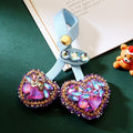 Jeweled Leather Cherry Keychains in Five Pictured Color Options view 6