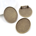 Oval Cabochon Brooch and Pendant Bezel Settings for Jewelry Making view 4