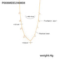 Gold Titanium Steel Freshwater Pearl Station Dangle Necklace view 6