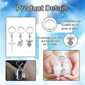 Silver-Tone Winged Angel Keychain With Cross Bead And Split Ring view 2