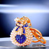 Royal-Blue Pearl-Heart-Pouch