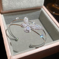 Pave Butterfly Zircon Pendant Necklace Cuff and Ring view 8