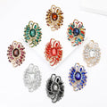 Large Peacock Feather Crystal Brooch in Nine Colorways view 1
