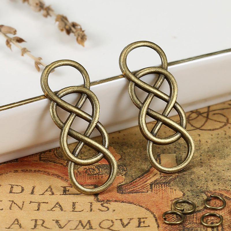 32×12mm Double Figure-8 Alloy Connector Charm for Bracelets