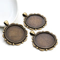 Petal Border Round Pendant Bezel Blank for Cabochon Craft view 2