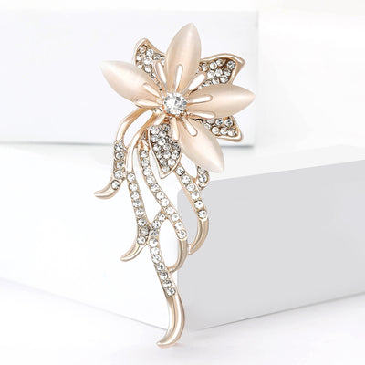 Crystal Floral Spray brooch shown from the front