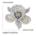 Crystal Peony Brooch in Four Pavé Colorways Floral Pin view 6