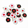 Small Enamel Heart Charms in Four Color Combinations view 7