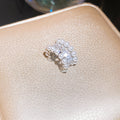 Crystal Flower Pearl Clip-On Earrings Statement Jewelry view 8