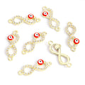 Rhinestone Infinity Evil Eye Two Loop Connectors in 12 Styles view 7