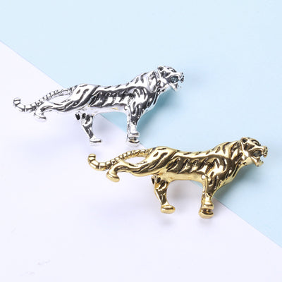 Walking Tiger brooch shown from the front
