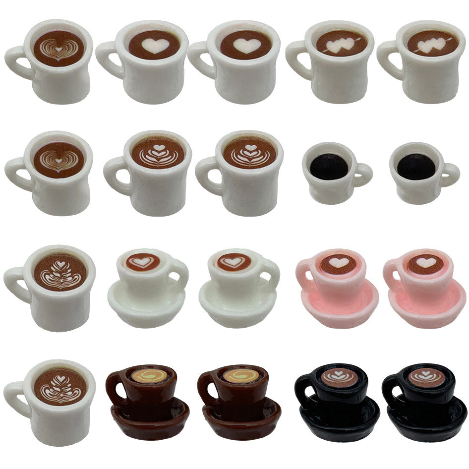 Resin Carved Coffee Cup food charm pendants for DIY cream glue jewelry accessories