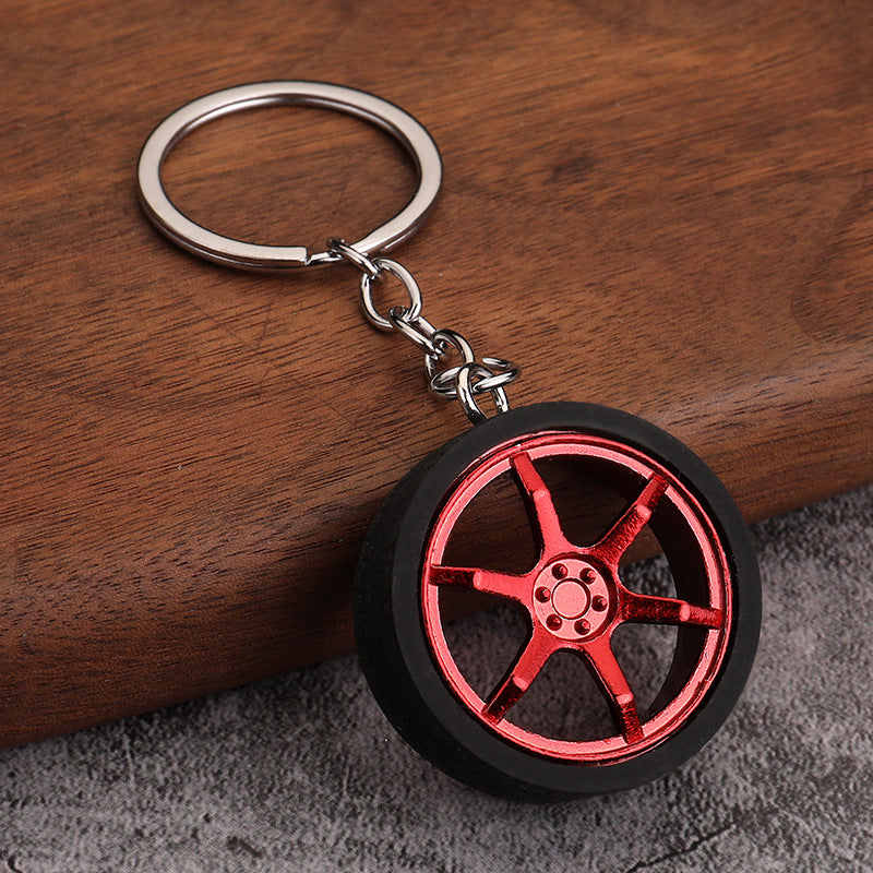 Car Brake Caliper Wheel Hub Metal Keychain Accessory