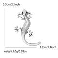 Textured Metal Gecko Brooch with Curved Tail Decorative Clothing Pin view 7