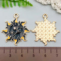 Enamel Zinc Alloy Halloween Sun Moon Flower Crow charm pendants for DIY earrings keychains