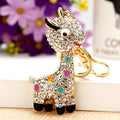 Jeweled Deer Keychains in Blue, Pink and White with Braided Options view 10